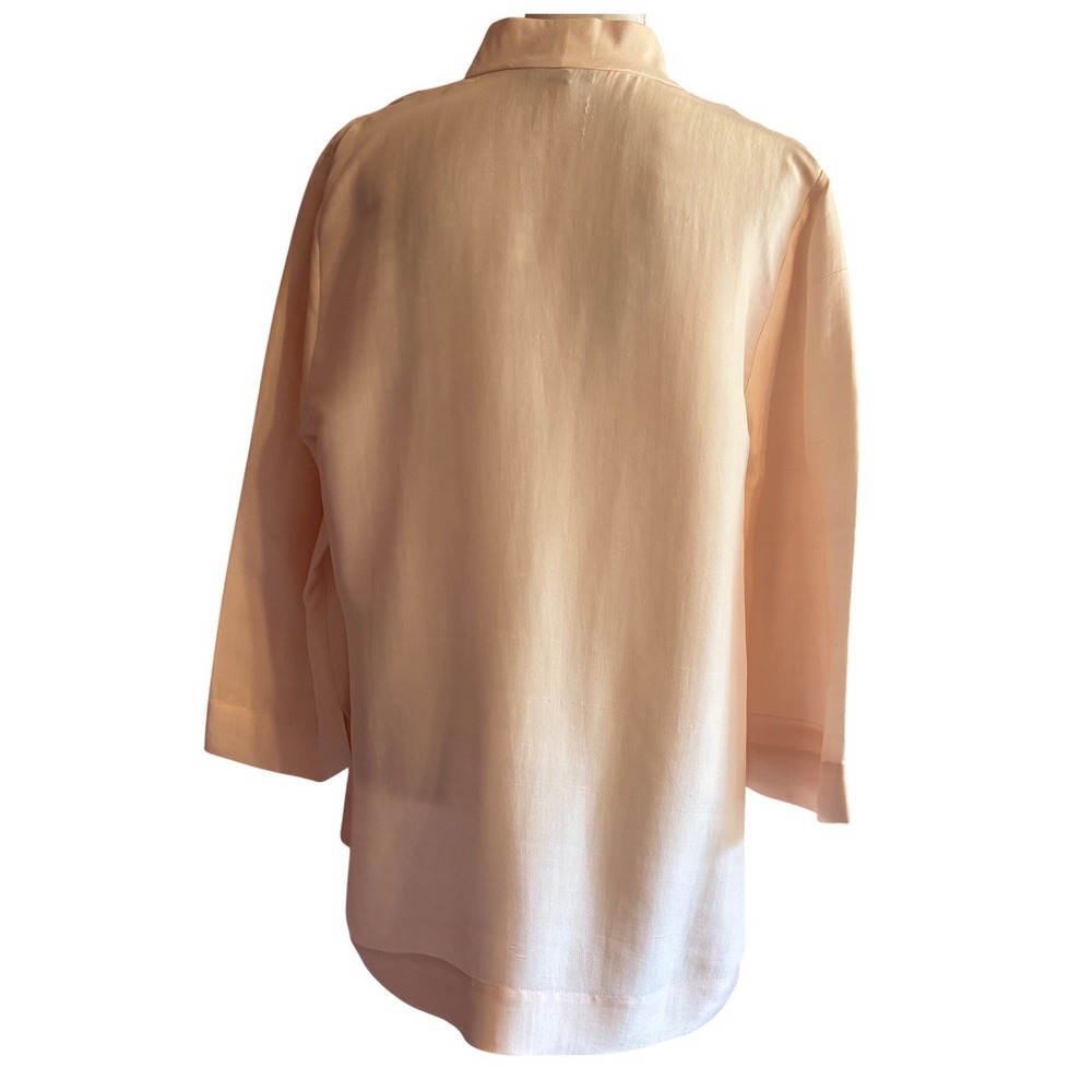 Eileen Fisher 100% Silk Tunic Blush S17SD Medium Quiet Luxury Naturalist Artsy - Picture 4 of 6